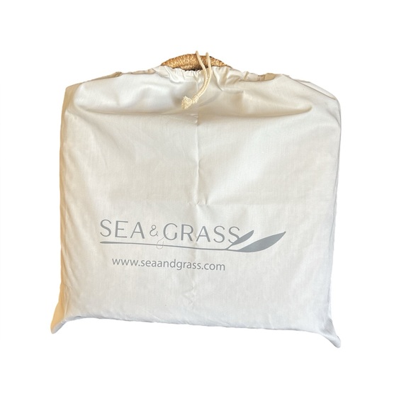 Sea & Grass Woven Basket Tote Bag Cotton Lining removable Leather crossbody - Picture 12 of 12